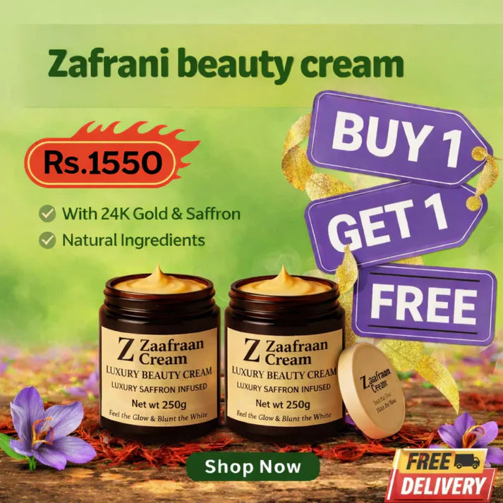 Zafrani Beauty Cream – Natural Glow and Fairness Korean Formula 250 GM (Buy 1 Get 1 free)